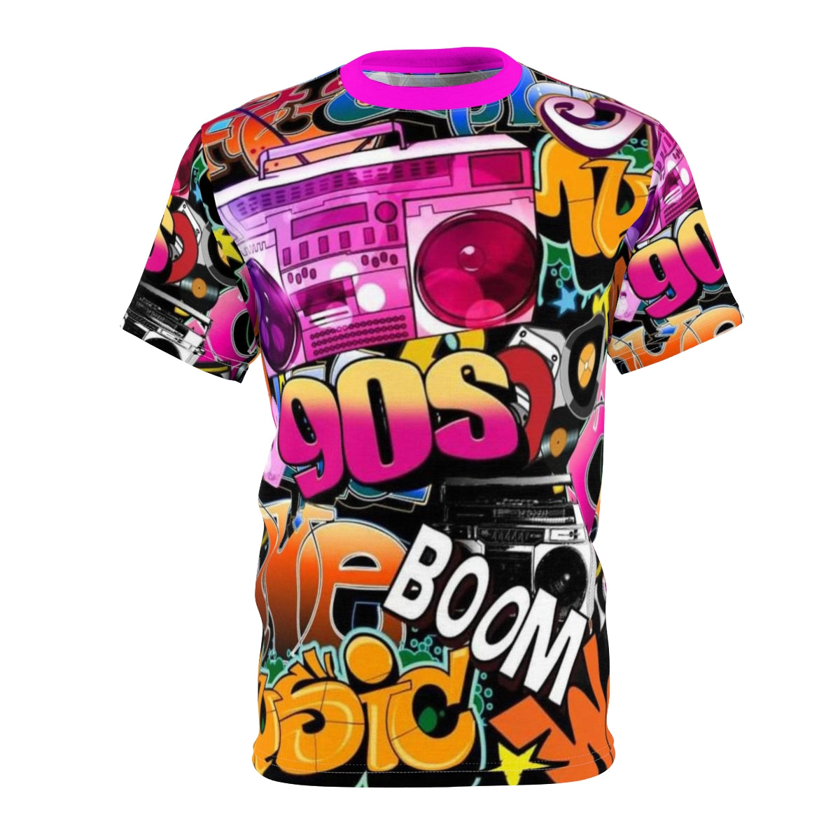 90s Graffiti Tee — Retro Boom Box Streetwear
