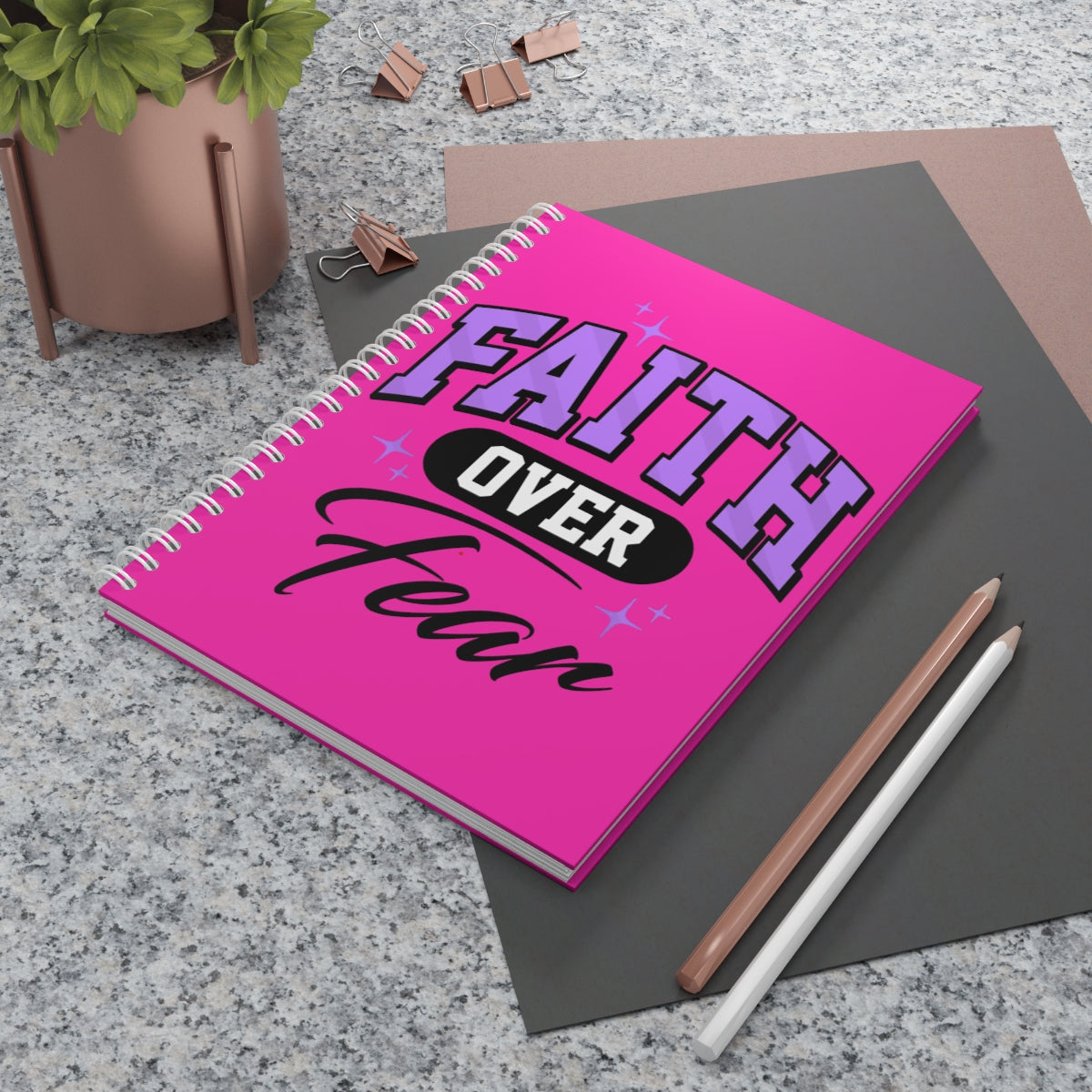 FAITH Over Fear Spiral Journal