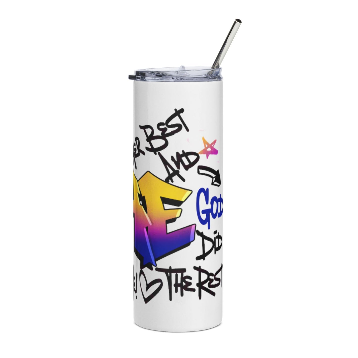 'She Is Me' Colorful Crown Design-20oz Graffiti Stainless Tumbler