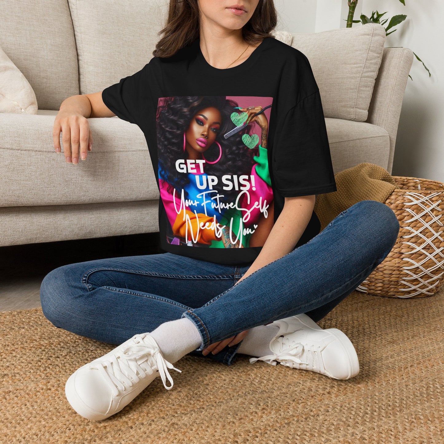 Get Up Sis! Inspirational Graphic T-Shirt – Your Future Self Needs You