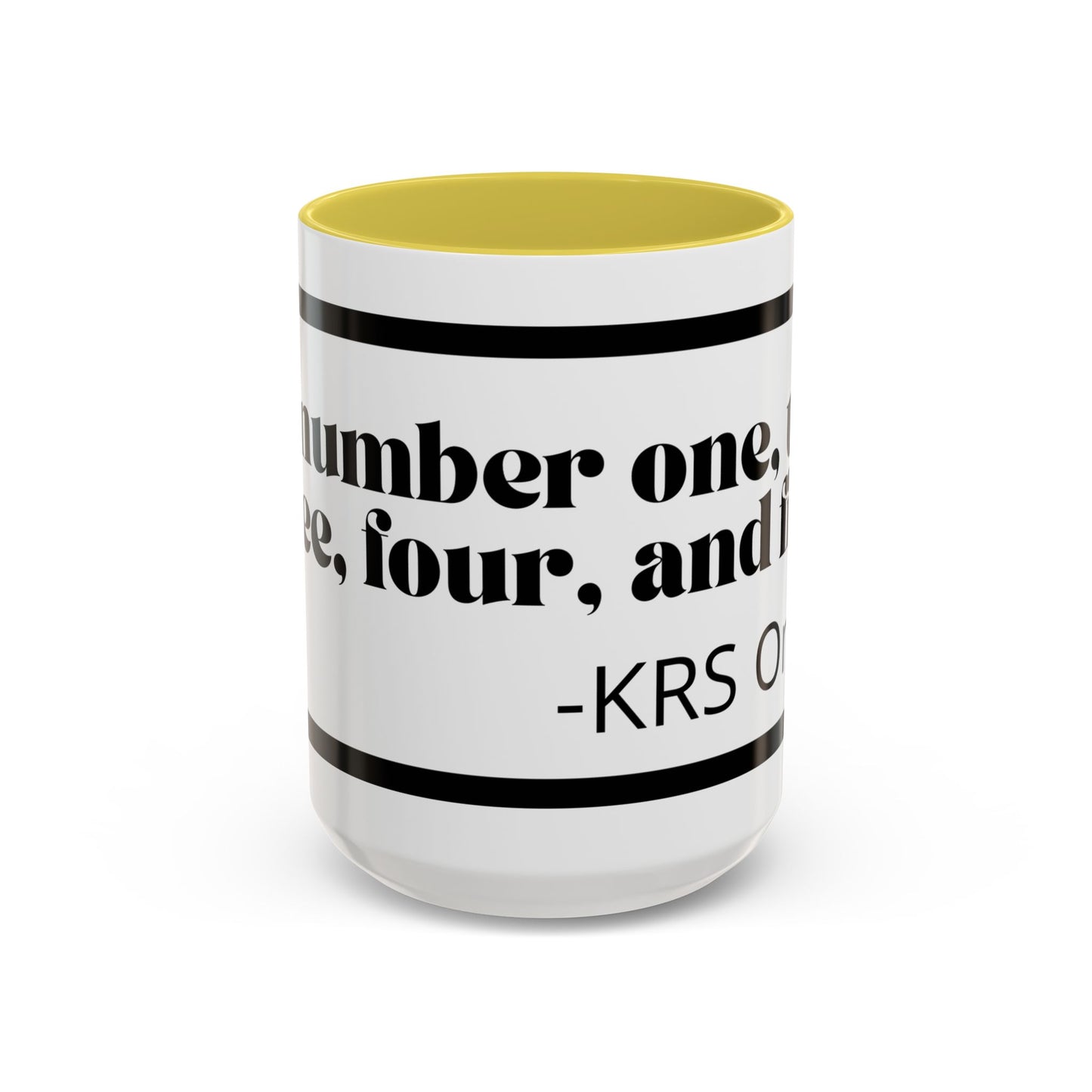 KRS-One Quote Coffee Mug — "One, Two, Three, Four, and Five" Retro Typography Mug (11oz)