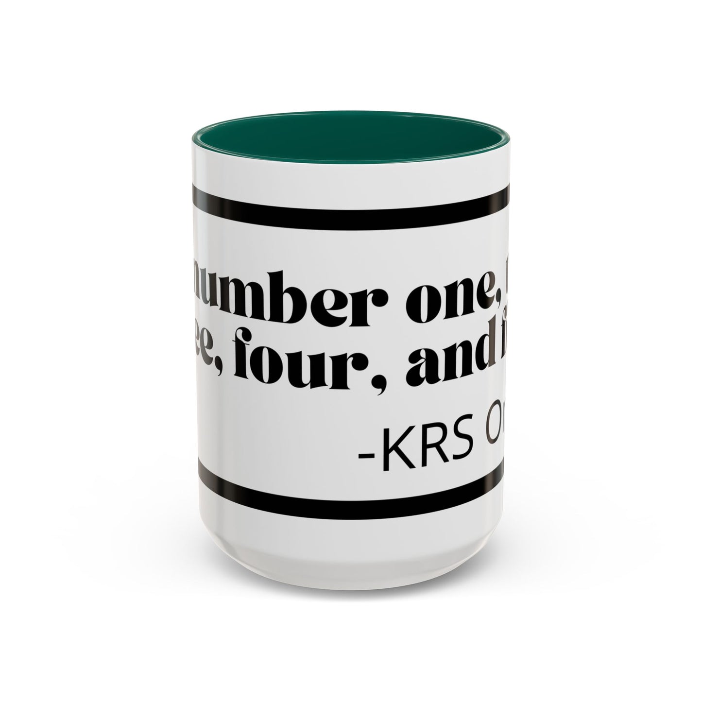 KRS-One Quote Coffee Mug — "One, Two, Three, Four, and Five" Retro Typography Mug (11oz)