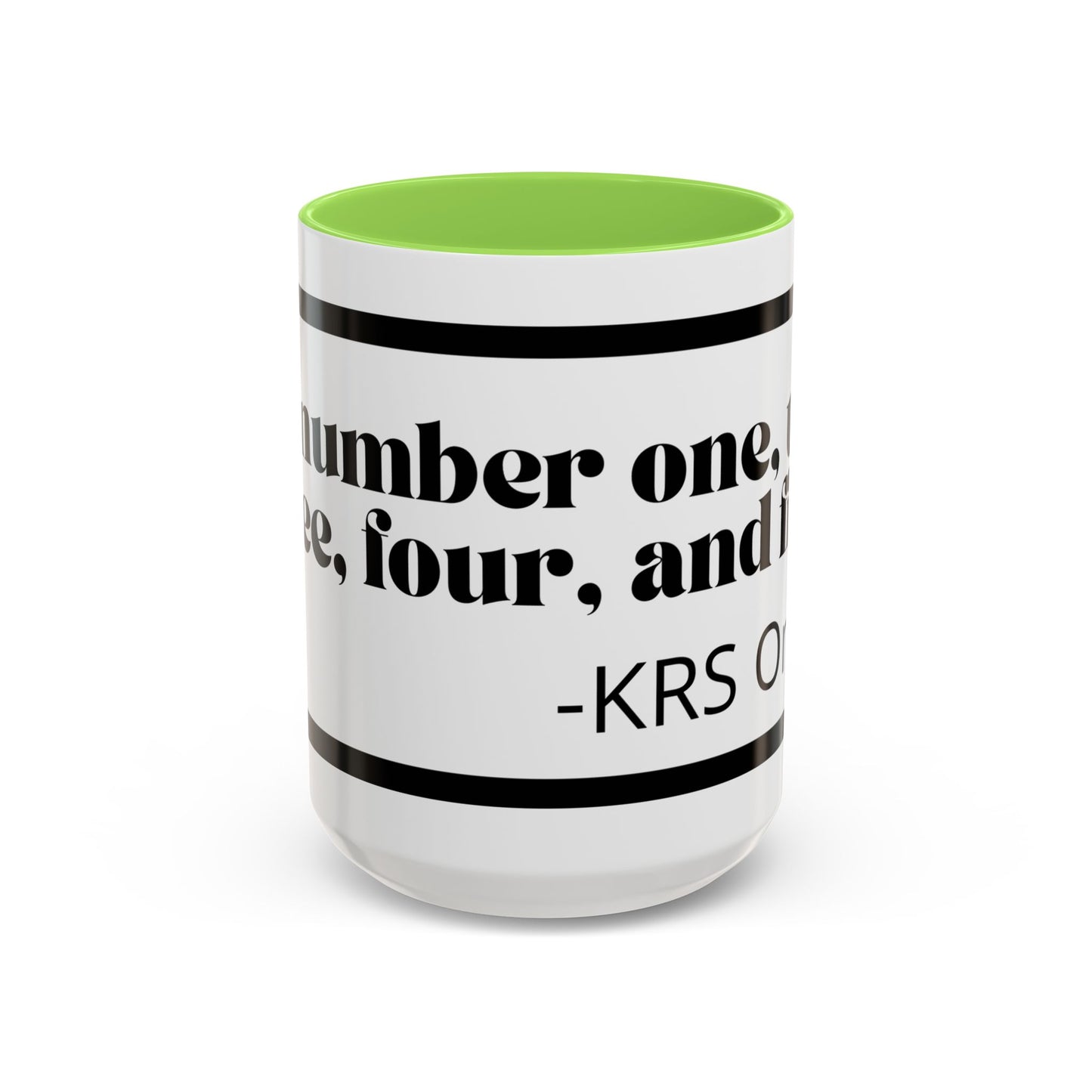 KRS-One Quote Coffee Mug — "One, Two, Three, Four, and Five" Retro Typography Mug (11oz)