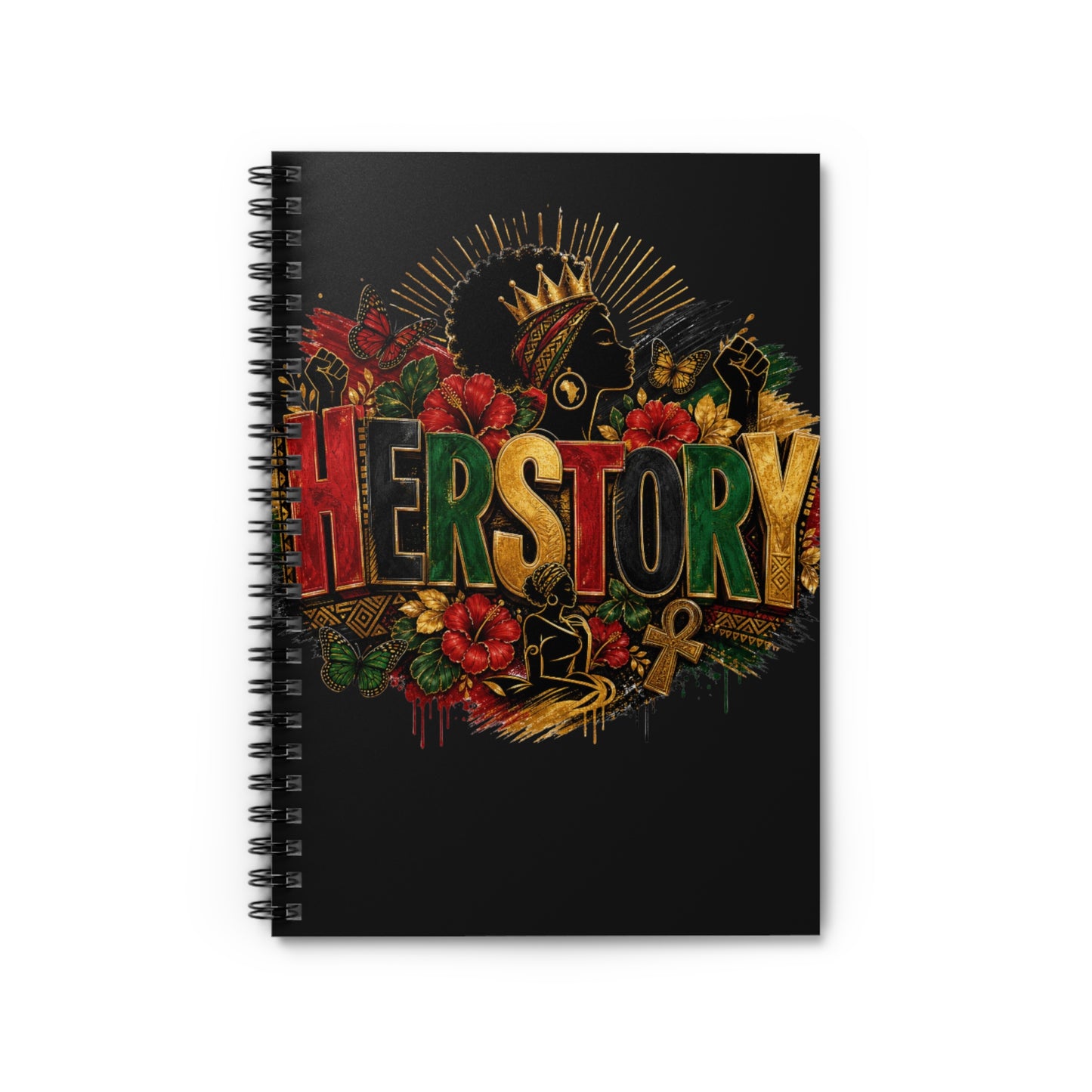 HerStory3 Spiral Notebook — Ruled Journal with Afrocentric Feminist Design