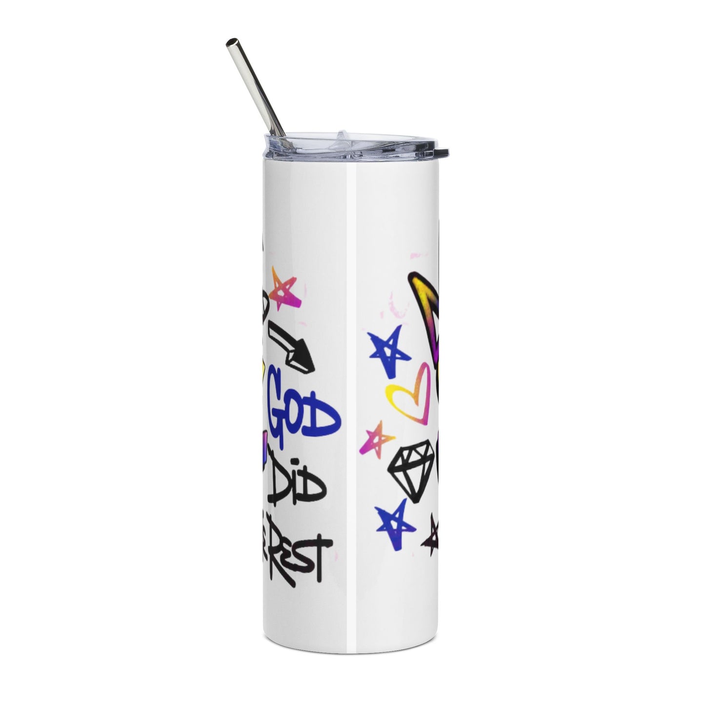 'She Is Me' Colorful Crown Design"-20oz Graffiti Stainless Tumbler