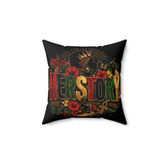Herstory Decorative Pillow — Afrocentric Black History Throw Pillow