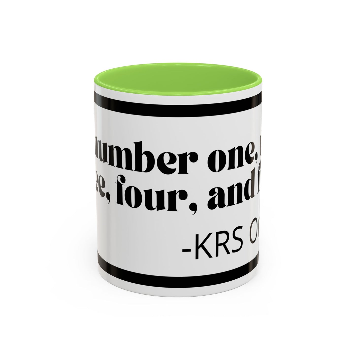 KRS-One Quote Coffee Mug — "One, Two, Three, Four, and Five" Retro Typography Mug (11oz)