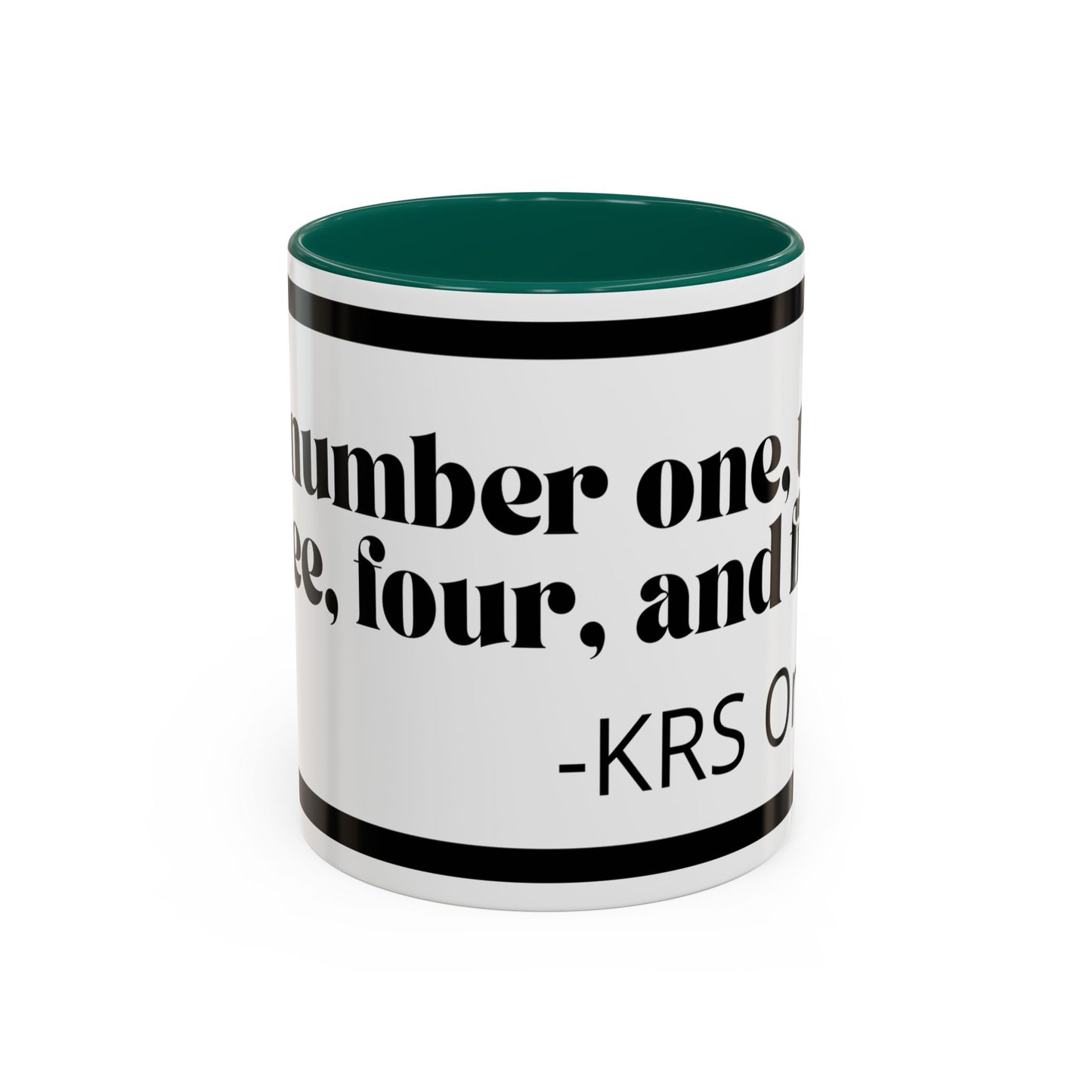 KRS-One Quote Coffee Mug — "One, Two, Three, Four, and Five" Retro Typography Mug (11oz)
