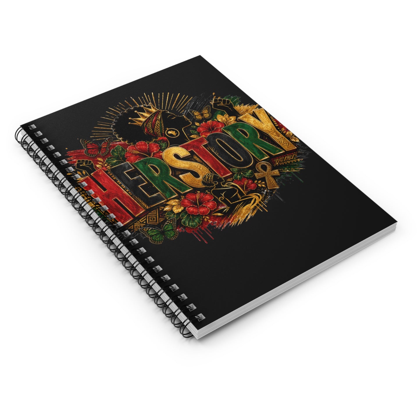 HerStory3 Spiral Notebook — Ruled Journal with Afrocentric Feminist Design