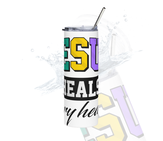 "Jesus Heals Every Heart" 20oz Stainless Steel Tumbler