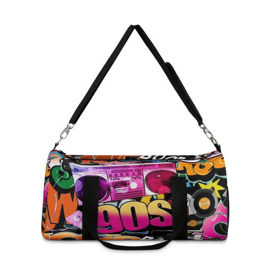 90s Graffiti Duffel Bag – Retro Hip Hop Travel & Gym Bag