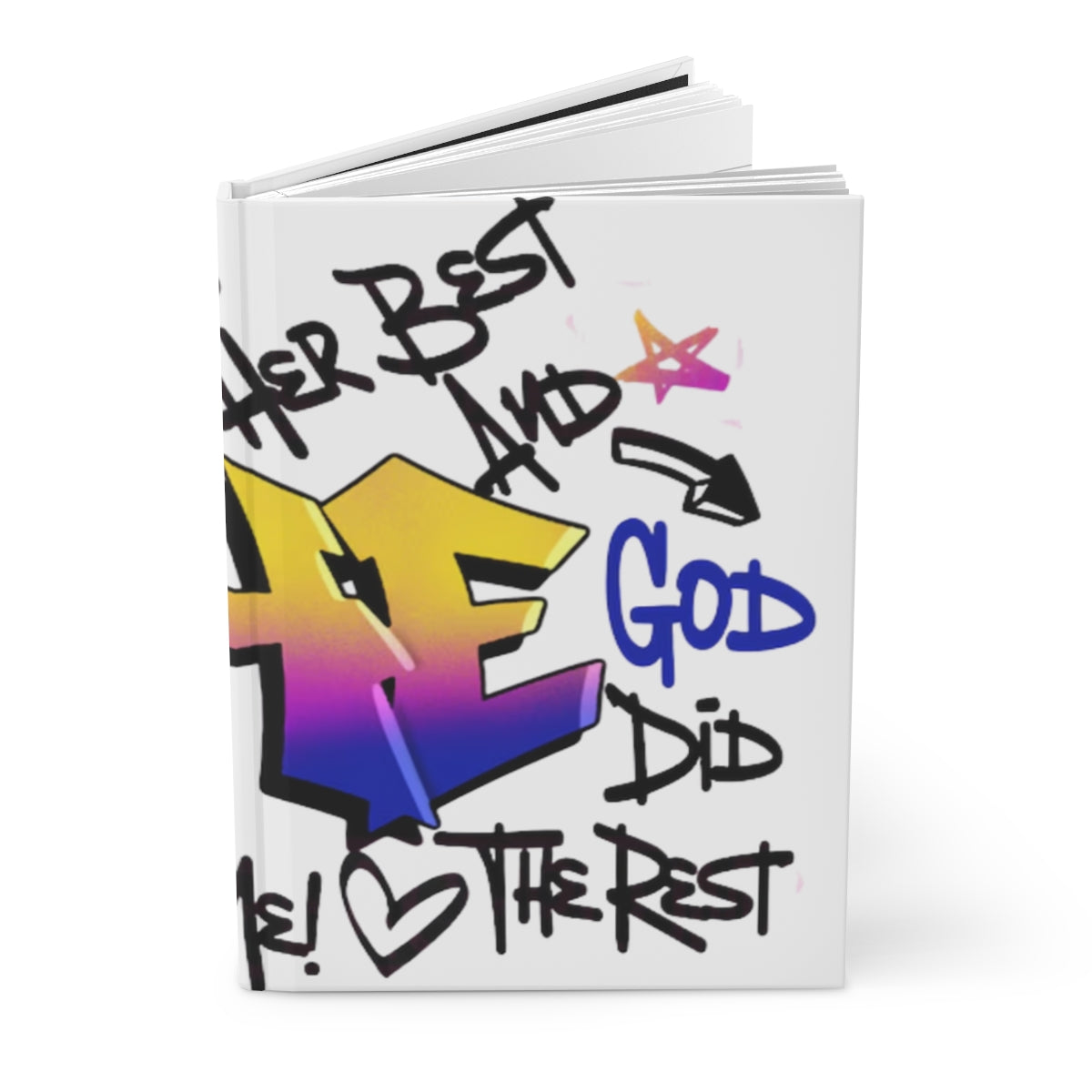 Graffiti “She” Hardcover Journal — Bold Feminine Christian Art Notebook