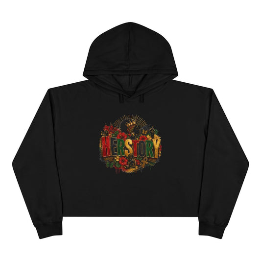 HERstory Graphic Crop Hoodie